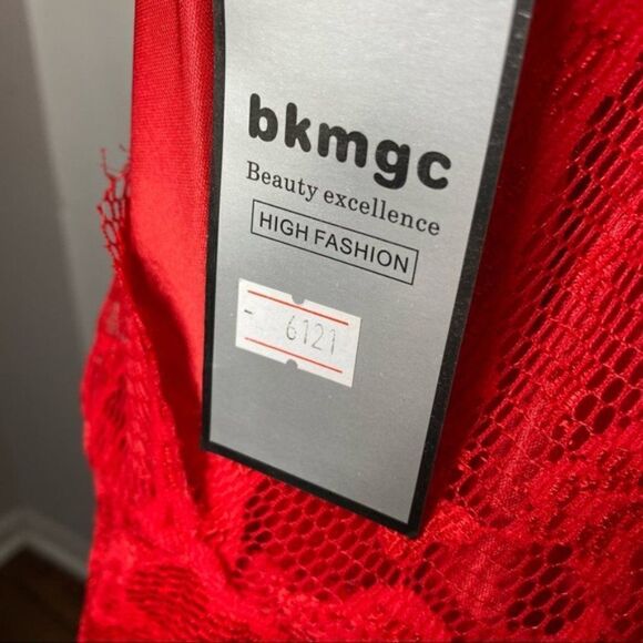 Red Lace Dress by bkmgc - Size L - Picture 8 of 9